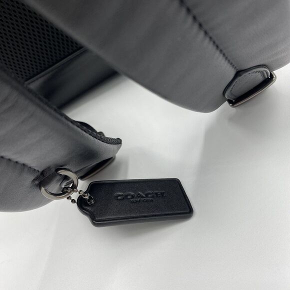 Auth COACH West Slim Backpack In Signature Canvas F78756 Beige/Black - Picture 6 of 16